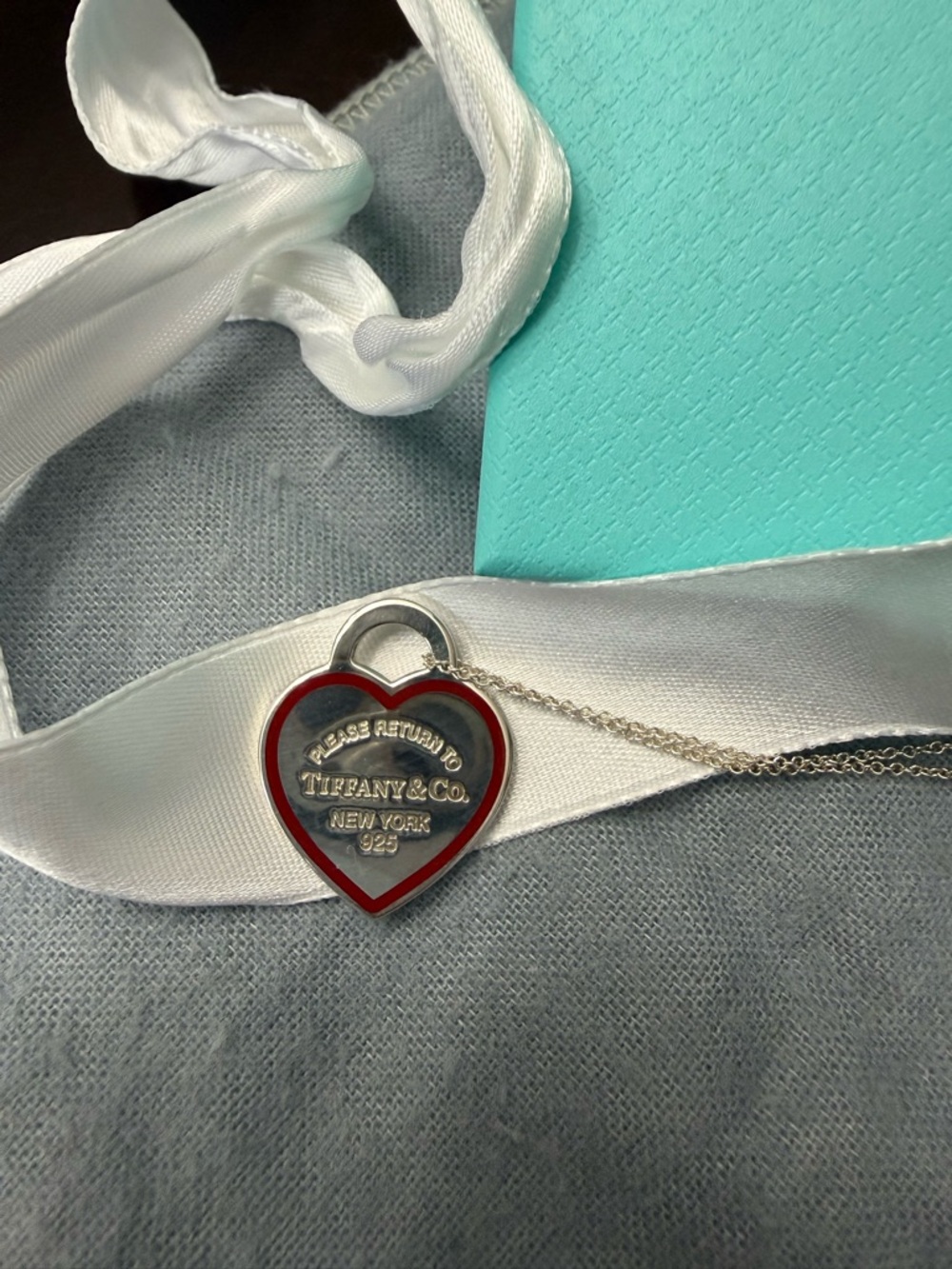 Tiffany & Co. Red Heart Tag Pendant Necklace - Picture 2 of 9
